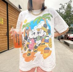 Vintage Mickey And Minnie Shirt Outfit Easy 30 day return policy Disney T Shirts Women, Vintage Disney Shirt, Vintage Disney Tshirt, 90s Disney Outfits, Disney Outfit Ideas For Women, Vintage Disney Shirts, Disney Outfits Aesthetic, Aesthetic Disney Outfits, Disney Cruise Outfits