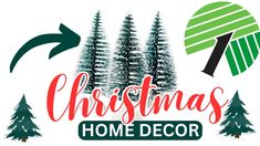 christmas home decor with trees and an arrow