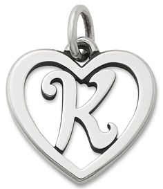 Heart Initial Charm Keep your initials and the initials of loved ones close with you wherever you go. Originally released in 1982, this classic James Avery heart charm in sterling silver is available in letters A-Z. Product Specifications: Sterling silver0.625" diameterAvailable in letters A through ZMade in the USA Anniversary Heart Charm Initial Pendant, Anniversary Heart Charm With Initial Pendant, Anniversary Heart Charm And Initial Pendant, James Avery Bracelet, Pandora Bracelet Charms Ideas, James Avery Charms, James Avery Jewelry, Bracelet Charms, Pandora Bracelet Charms