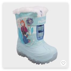 Brand New Adorable Boots Frozen Shoes, Dream Nursery, Disney With A Toddler, Rubber Boot, Shearling Boots, Icy Blue, Disney Girls, Toddler Shoes, Rain And Snow Boots