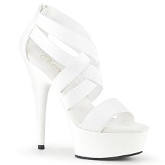 Alternative Shoes, Single Sole Heels, 6 Inch Heels, Heels White, Pleaser Shoes, Criss Cross Sandals, Light Up Shoes, Corsets And Bustiers