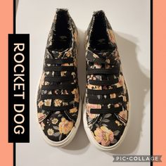 Floral Print Jersey Lining Rocket Dog Embossed Heel Logo Soft Cotton Lining Slip On Plush Foam Insole Low Top Frayed Edges Elastic Laces Nwot/Never Worn Dog Jokes, Rocket Dog Shoes, Rocket Dog, Elastic Laces, Womens Shoes Sneakers, Rocket, Low Top, Floral Print, Floral Prints