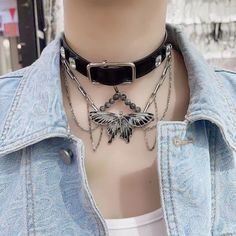 Length: 31-40cm Trendy Adjustable Party Choker, Edgy Metal Choker, Layered Choker Necklace For Party, Edgy Choker Jewelry, Silver Beaded Punk Jewelry, Edgy Choker Style Jewelry, Punk Style Clavicle Chain For Festivals, Edgy Silver Beaded Jewelry, Edgy Adjustable Metal Choker