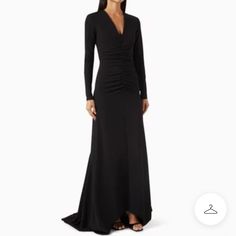 New With Tags!! Retail $299! Stunning Black Maxi Dress By Elliatt. V-Neck Plunge. Ruched Front Detail. Long Sleeves. Hidden Zipper Back. Slight High Low Hemline. Gorgeous!!! Brand Nwt. Women’s Size Medium. Evening Ruched V-neck Maxi Dress, Ruched V-neck Maxi Dress For Dinner, Ruched V-neck Maxi Dress For Evening, Black Maxi, Womens Maxi Dresses, Black Maxi Dress, Guest Dresses, Hidden Zipper, Wedding Guest Dress