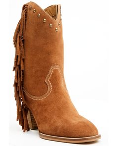 Western Suede Moto Boots For Rodeo, Western Boots With Tassels And Round Toe, Western Suede Fringe Boots, Western Style Suede Boots With Fringe, Western Suede Boots With Tassels, Western Fringe Boots For Fall, Womens Cowgirl Boots, Suede Fashion, Heel Caps