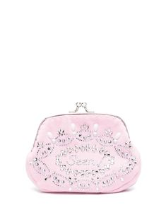 bubblegum pink cotton crystal embellishment butterfly clasp fastening detachable shoulder strap main compartment Girly Bags, Pink Purse, Wallet Pouch, Makeup Eyeliner, Crystal Embellishment, Clueless, Bubblegum Pink, Pink Cotton, Easy Workouts