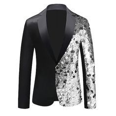 Category:Blazer; Season:All Seasons; Fabric:Polyester,Sequin; Sleeve Length:Long Sleeve; Look After Me:Wet and Dry Cleaning; Gender:Men's; Size Suggestion:Please refer to the size chart to place an order; Style:Party,Sparkle,Disco,Sequin; Elasticity:Micro-elastic; Occasion:Party,Christmas Party,Mardi Gras; Outerwear Length:Regular; Fit Type:Tailored Fit; Pattern:Polka Dot; Design:Sequins; Neckline:Notch Collar; Outerwear Type:Blazer Jacket; Listing Date:08/02/2024; Jacket Buttons:Single Breasted One-button Luxury Fitted Sequin Tuxedo, Luxury Men's Sequined Suits, Mens Sequin Blazer, Celeb Men Jackets Made With Sequnce, Glamorous Black Sequined Blazer, Oktoberfest Outfits, Tuxedo Shirt Men, Womens Basic Tops, Mens Outdoor Jackets