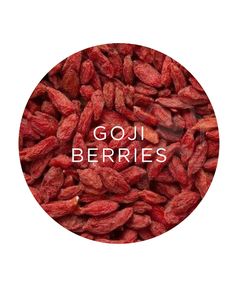 goji berries in a circle with the words goji berries written on it's side