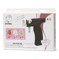 The Studex Universal Ear Piercing Instrument Kit is a complete kit that contains everything needed to begin ear piercing. Ear Piercing Kit, Diy Ear Piercing At Home, Mens Custom Jewelry, Different Ear Piercings, Ear Peircings, Uncommon Gifts, Double Cartilage Piercing, Piercing Kit, Makeup Ads