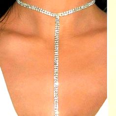 This Necklace Is A Gorgeous Accessory To Any Outfit. Rhinestone Y Lariat Shape. Brand New. Make Me An Offer Or Bundle With Others For Discount! Crystal Backdrop Necklace For Party, Silver Lariat Backdrop Necklace For Party, Adjustable Crystal Necklaces For Party, Silver Lariat Rhinestone Necklace For Parties, Adjustable Rhinestone Necklace With Bling, Adjustable Bling Rhinestone Necklace, Elegant Y-shape Jewelry For Party, Elegant Y-shape Party Jewelry, Elegant Y-shaped Party Jewelry