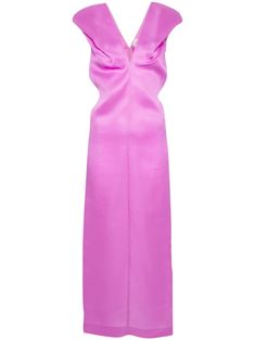 KHAITE The Ima Silk Dress - Farfetch Silk Dress Pink, Silk Dress Long, Grey Maxi Dress, Maxi Jersey Dress, City Dress, Silk Midi Dress, Capped Sleeve Dress, Midi Length Dress, White Maxi Dresses