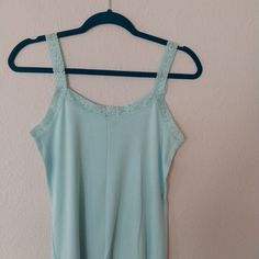 Pretty Lace Trim Tank V-Neck Tank. Perfect Condition. Never Worn. Fitted Cami Tops By Gap, Gap Stretch Tank Top For Spring, Light Blue Stretch Sleeveless Camisole, Blue Seamless Camisole For Spring, Blue Tank Camisole For Loungewear, Light Blue Stretch Camisole Top, Light Blue Seamless Tank Top For Spring, Blue Stretch Camisole For Loungewear, Stretch Blue Camisole For Loungewear