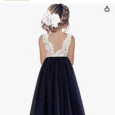 Bought My Daughter 2 Sizes And Didn’t Return In Time. Size 7/8. Gorgeous, Used The Larger Size For The Wedding. Comfortable, Not Itchy And Made Her Feel Like A Princess. Navy Flower Girl Dress, Navy Flower Girl, Flower Girl Dresses Navy, 2 Bunnies, Flower Girl Dress, Navy Dress, A Princess, Kids' Dresses, Dress Brands