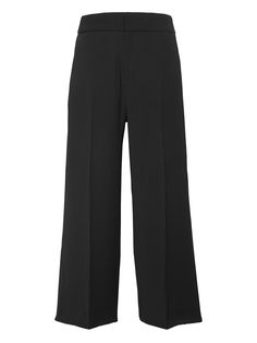 A high-rise, wide-leg pant in a modern, cropped length, made in one of our easy care fabrics.  Zip fly with hook-and-bar closure.  Front slant pockets.  Rear welt pockets.  Flat front.  Trouser crease.  Unlined.  Wide-Leg Fit: High-rise (11. 5").  St Wide Leg Cropped Pants, Cropped Pants, Welt Pocket, Wide Leg Pants, Black Pants, Banana Republic, Pajama Pants, Wide Leg, High Rise