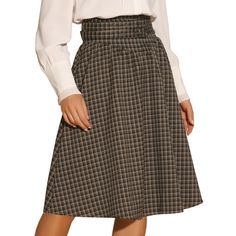 The vintage plaid patterns give this perfectly pleated A-line skirt irresistible preppy style. This belted tartan skirt with a contemporary swing flare hem will update your plaid collection. To complete a fashion and cute look, pair it with a basic blouse and boots. Suitable for winter and autumn with thick fabric. Fall Workwear Belted Pleated Skirt, Plaid Full Skirt For Work, Fall Preppy Pleated Lined Skirt, Preppy Plaid Pleated Skirt For Fall, Chic Pleated Plaid Skirt, Preppy Pleated Skirt With Lining For Work, Preppy Plaid Skirt For Fall, Plaid Pleated Skirt For Workwear In Fall, Fall Plaid Pleated Flared Skirt