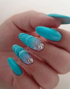 Sea Nails, Fabulous Nails, Nail Art Tutorial, Gel Nail Art, Summer Nail