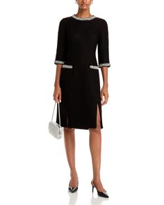 Find RICKIE FREEMAN FOR TERI JON Embellished Trim Sheath Dress on Editorialist. Teri Jon by Rickie Freeman Embellished Trim Sheath Dress Hamptons Outfit, Embroidered Cocktail Dress, Embellished Cocktail Dress, Teri Jon, Jumpsuit Men, Black Sheath Dress, Summer Staples, Fringe Trim, Designer Heels