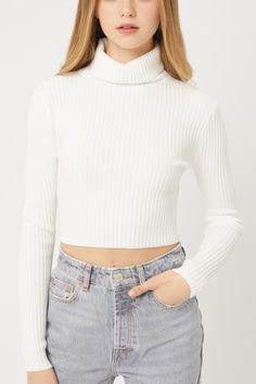 Chic Stretch Knit Turtleneck, Chic Ribbed Cropped Sweater For Fall, Chic Knit Turtleneck For Spring, Chic Spring Knit Turtleneck, Trendy Long Sleeve Knit Turtleneck, Trendy Knit Long Sleeve Turtleneck, Stretch Ribbed Cropped Sweater For Fall, Knit Long Sleeve Turtleneck For Spring, Casual Ribbed Turtleneck Sweater