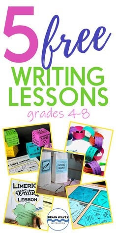 five free writing lessons for 5th grade students