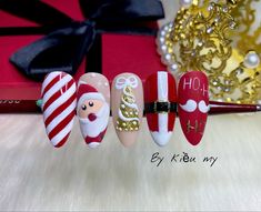 Nail Art Natal Xmas, Nails Natal, Navidad Nails, Nailart Christmas, Noel Nail, 3d Christmas Nails, Nails Noel