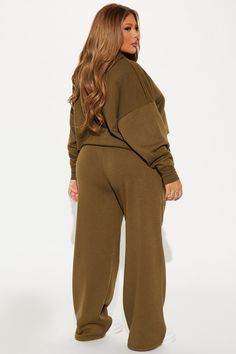 Available In Olive And Burgundy. Fleece Pant Set Cropped Sweatshirt Hoodie Embroidered On Top And Bottoms Wide Leg Pant Elastic Waistband Pockets Stretch 30" Inseam Disclaimer : Embroidery Placement Will Vary 100% Polyester Imported | Life Of Leisure Fleece Pant Set in Olive Green size XL by Fashion Nova Embroidery Placement, Olive Fashion, Cropped Sweatshirt, Wide Leg Pant, Fleece Pants, Jeans Jumpsuit, Women Life, Pant Set, Rompers Women