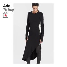 in stock Sweatshirt Fabric, Minimalist Wardrobe, Asymmetric Hem, Tunic Dress, French Terry, Dresses Online, Tunic Tops, Black Dress, Pick Up