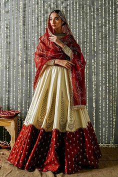 -Bridal lehanga -fabric used Pure raw silk of lehanga and pure organza for dupatta - colour beige and maroon - Handwork details  - size (customisation available) -Dry clean only Luxury Traditional Burgundy Dupatta, Luxury Anarkali Bandhgala For Eid, Zara Shahjahan, Dresses Traditional, Lehenga Online, Bridal Dress Fashion, Indian Lehenga, Pakistani Bridal Dresses, Bridal Lehenga Choli