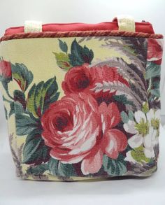 SylvieBags Small Tote Bag w/ Zipper Floral Tapestry Barkcloth Beadwork Romantic | eBay Vintage Multicolor Bag With Zipper Closure, Vintage Red Bag With Zipper Closure, Vintage Multicolor Bags With Zipper Pouch, Vintage Rectangular Zipper Pouch Bag, Vintage Rectangular Zippered Bag, Vintage Rectangular Shoulder Bag With Zipper Pouch, Vintage Rectangular Fabric Bag, Vintage Rectangular Fabric Shoulder Bag, Small Tote Bag