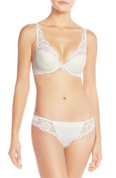 A classic demi bra features convertible straps to give you the best fit with every wear.Bottom sold separately. Simone Perele, Demi Bra, Color Lines, Floral Embroidery, Convertible, Calvin Klein, Comfort Fit, Nordstrom, Lingerie