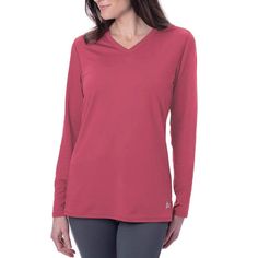 Women's Cooling V-Neck Long Sleeve Shirt Fall Sports V-neck Tops, Stretch Go-dry V-neck Top, Stretch V-neck Top With Go-dry Technology, Athleisure V-neck Tops For Fall, Fall V-neck Athleisure Tops, Sporty V-neck T-shirt For Fall, Sporty Workout T-shirt For Fall, Moisture-wicking V-neck Athleisure T-shirt, Moisture-wicking V-neck T-shirt For Athleisure