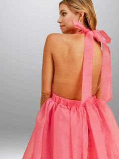 Posh Society New Women's Backless Organza Fit And Flare Mini Dress Be the belle of the ball and show off your beautiful back with this feminine Pink Organza Backless Mini Dress! Perfect for cocktails, birthdays, or any special occasion, this dress screams elegance and class – with a fun, playful twinkle in its eye. 100% Polyester: Organza Self Tie Halter Neckline Sleeveless; Backless Elastic Waistline Solid Pink Print Fit & Flare Style Lined Fits True To Size In Stock Fit And Flare Mini Dress, Backless Mini Dress, Flare Mini Dress, Halter Neckline, Your Beautiful, Pink Print, New Woman, Fit & Flare, Fit And Flare