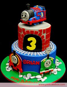 Thomas the train!! Happy Cakes, Pink Cake Box, Thomas The Train Birthday Party, Train Birthday Cake, Thomas Birthday