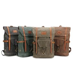 Waterproof Waxed Canvas Backpack for Travel Waterproof Standard Backpack For Hiking, Practical Waterproof Backpack For Adventure, Urban Backpack With Large Capacity For Outdoor Activities, Urban Backpack With Large Capacity For Outdoors, Waterproof Rectangular Backpack For Travel, Functional Adventure Backpack With Adjustable Strap, Waterproof Canvas Travel Bags, Waterproof Backpack For Outdoor, Durable Hiking Backpack