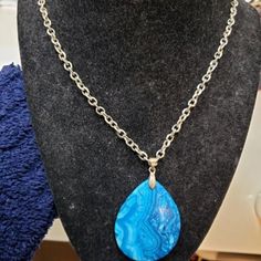 Brand New Without Tags. Sterling Silver Chain With Gorgeous Big Blue Stone Pendant. Blue Stone Pendant, Blue Stone Necklace, Big Blue, Blue Stone, Stone Necklace, Stone Pendants, Blue And Silver, Sterling Silver Chains, Womens Jewelry Necklace