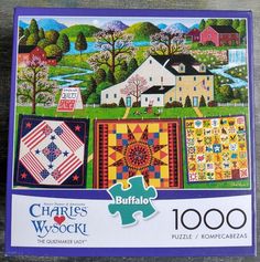 1,000 Piece Charles Wysocki Puzzle "The Quiltmaker Lady", Used Jigsaw Saw, Charles Wysocki, Buffalo Games, Purchase History, Jigsaw Puzzles, Folk Art, Gift Card, Things To Sell, Art