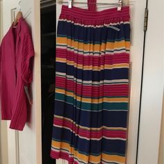 This Is Vintage And Never Worn Oscar De La Renta Skirt And Top Combo. Beautiful, Bold Colors. Multicolor Full Skirt With Elastic Waistband, Vibrant Multicolor Long Skirt, Oscar De La Renta Alibi Perfume, Silk Wrap Skirt, Oscar De La Renta Alibi, Silk Midi Skirt, Lace Midi Skirt, Cotton Midi Skirt, Crepe Skirts