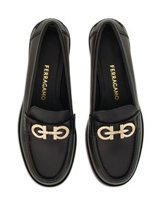 Leather, 100% Ferragamo Loafers Women, Luxury Wishlist, Leather Loafers Women, Black Minimalist, Ferragamo Shoes, Ferragamo Flats, Gorgeous Shoes, Wish List, Fashion Flats