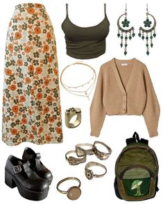 Outfits For Spring, Mode Grunge, Estilo Hippy, Earthy Outfits, Estilo Hippie, Ținută Casual, Swaggy Outfits