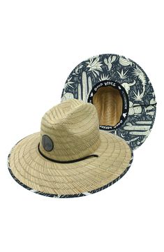 With an oversized brim for added UV protection, this lifeguard-style hat is woven of durable palm straw elevated by a chin strap for an added secure fit. 100% straw Spot clean Imported Adjustable Straw Hat For Pool, Adjustable Paper Straw Hat For Pool, Straw Hat For Outdoor Vacation, Outdoor Straw Hat With Flat Brim, Vacation Straw Visor Hat, Toquilla Straw Hat For Beach Season, Outdoor Paper Straw Hat With Flat Brim, Beachy Straw Hat With Curved Brim For Outdoor, Coastal Straw Hat For Outdoor