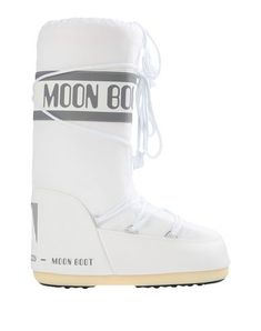 Techno fabric Logo Solid color Laces Round toeline Flat Internal padding Rubber sole Lifestyle Small sized Womens Knee Boots, Apres Ski Boots, Kawaii Shoes, Moon Boot, Stockholm Style, Boots White, Wellington Boots, Moon Boots, Ski Boots