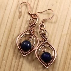 Vintage Wire Wrapped Copper Earrings, Vintage Copper Wire Wrapped Earrings, Bronze Wire Wrapped Copper Earrings, Hand Forged Bronze Earrings With Copper Wire, Wire Jewelry Earrings, Twist Pattern, Williamsburg Va, Wrapped Earrings, Earrings Wire