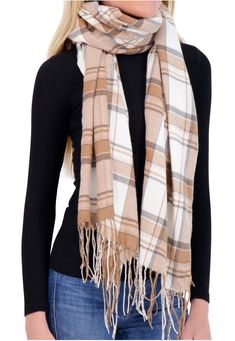 PRICES MAY VARY. HIGH QUALITY MATERIAL: Winter Plaid scarf is made of very soft Acrylic and is 79" x 23" with tassel. This Long Plaid Winter Scarf for Women is cozy, warm, extremely soft to this skin, wear this blanket scarf giving you lasting warmth and style during the cold winter. UNIQUE DESIGN: Winter scarfs for women has multicolor plaid, is fashionable. It will go with any outfit in the fall and winter season. These winter scarves for women are stylish and perfect for daily life, work, cas Flannel Scarves, Winter Shawl, Winter Plaid, Perfect Coat, Great Gifts For Women, Scarf For Women, Oversized Scarf, Cozy Knits, Soft Flannel