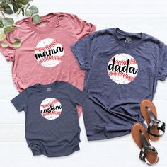 Custom Family Baseball Shirts, Family Matching Baseball Shirt, Personalized Name Baseball Tee, Baseball Mama Shirt, Baseball Birthday Shirts. HI! Welcome to my store, I'm delighted to see you here. My store's main goal is to provide you with premium everyday apparel with the best graphic t-shirts. I see you as a friend, not just a customer. I'm sure you'll love my designs. You can order the same design 4XL and 5XL large sizes from the link, please specify the details in the order note.   https:/ Customizable Short Sleeve Shirt For Mother's Day, Customizable Short Sleeve Shirt For Father's Day, Customizable Short Sleeve Tops For Father's Day, Father's Day Short Sleeve Shirt With Custom Print, Father's Day Customizable Short Sleeve Shirt, Fun Crew Neck Shirt With Name Print, Fun Customizable Short Sleeve Tops, Fun Short Sleeve Shirt For Mother's Day, Family Name Print Short Sleeve Shirt