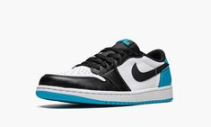 The Air Jordan 1 Low OG “UNC” is a colorway of the low-top version of the classic basketball shoe that shows appreciation for Michael Jordan’s alma mater, the University of North Carolina.  The Jordan 1 Low OG “UNC” salutes the UNC Tar Heels by featuring the school’s team uniform colors on its design.  The Jordan 1 Low OG is based on the original silhouette of the low-top basketball shoe from 1985, and it features panels and branding that are consistent with the original design.  As for this col Unc Shoes, Air Jordan 1 Low Unc, Jordan 1 Low Unc, Top Basketball Shoes, University Of North Carolina, Team Uniforms, Tar Heels, Nike Air Jordan 1, Alma Mater