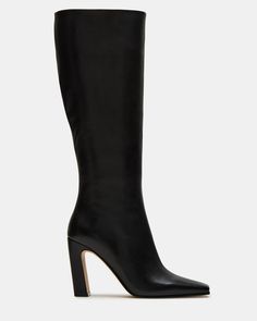 LIZETTE BLACK LEATHER Timeless Boots, Black Leather Knee High Boots, Stylish Heels, Leather Wear, 5 Inch Heels, Fun Bags, Boot Shoes Women, Knee High Boots, Women's Boots