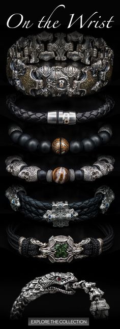 William Henry Bracelets William Henry, Wrist Wear, Urban Wear, Mens Accessories Fashion, Men's Rings, Mens Fashion Trends, Donna Karan, Men's Accessories, Bracelet Designs