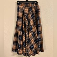 Kate Kasin Midi-Length, Blue & Yellow Plaid Skirt Yellow Plaid Skirt, Skirts Plaid, Plaid Midi Skirt, Yellow Plaid, Plaid Skirt, Plaid Skirts, Women Skirts Midi, Midi Length, Blue Yellow