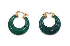 The exceptionally beautiful green Agate hoops 30 mm diameter with silver-gold-plated earrings are very filigree. The strong green color and the design radiate elegance and style in a very natural way. The subtle elegance the ladies is a luxury is a good feeling. For every fashionable outfit this earrings can look good. To the perfect selection the dress to the earrings is the fashion conscious lady. Elegant Jade Hoop Earrings, Green Gemstone Small Hoop Jewelry, Jade Hoop Earrings For Gift, Elegant Green Hoop Earrings Pierced, Green Gemstone Hoop Earrings For Gift, Green Gemstone Hoop Earrings As Gift, Elegant Green Pierced Hoop Earrings, Elegant Green Agate Earrings, Green Hoop Jewelry For Formal Events