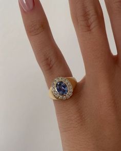 REAL FINE STUDIO on Instagram: "our heirloom signet in ceylon sapphire & diamonds 🥹 available in 14k and 18k gold #realfinestudio" Modern Saphire Ring, Signet Engagement Rings Women, Light Blue Sapphire Ring, Saphire Engament Ring Gold Band, Real Gold Rings, Signet Engagement Rings, Engament Rings, 2025 Manifestation, Dream Rings