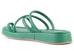 Rule the World in Green by: Seychelles *RUNS BIG, SIZE DOWN* These easy Italian slip-ons are the perfect blend of modern and boho. Featuring a strappy crisscrossing upper with toe loop and a sporty monochromatic finish, its slight platform will add some subtle height to your look — while still giving the feeling of wearing a flat sandal. Available in Beige V-Leather/Jute, White V-Leather/Jute, Black V-Leather, Silver V-Leather, Green V-Leather, and Tan V-Leather. Heel Height: 1.5" Platform: 1" M Rule The World, Easy Italian, J Cole, Leather Silver, Seychelles, Slip Ons, Flat Sandals, Criss Cross, Heel Height